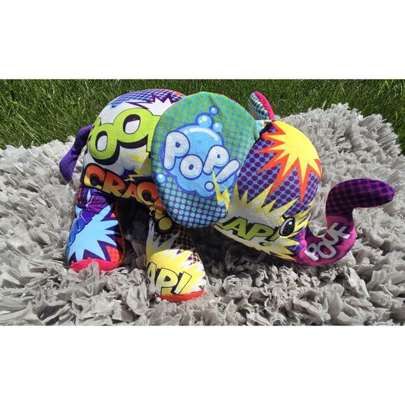 Pop Art Soft 16" Plush Elephant Mammoth Cartoon Wham Colorful Stuffed Animal POW - Picture 11 of 11